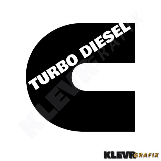 Turbo Diesel "C" Vinyl Window Decal Inspired by Cummins